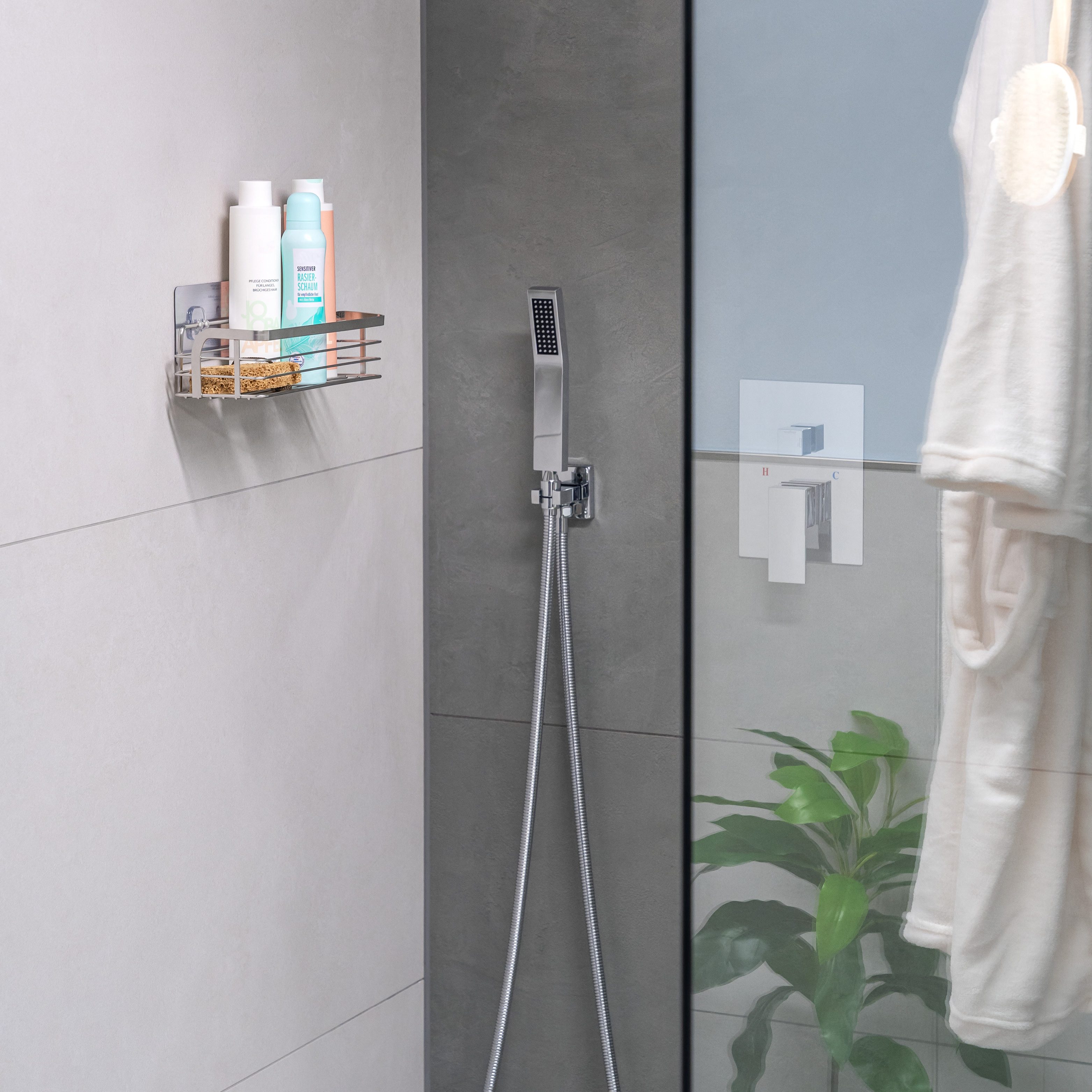 bremermann Duschablage Ablagekorb eckig, Duschkorb ELENA selbstklebend & en günstig online kaufen