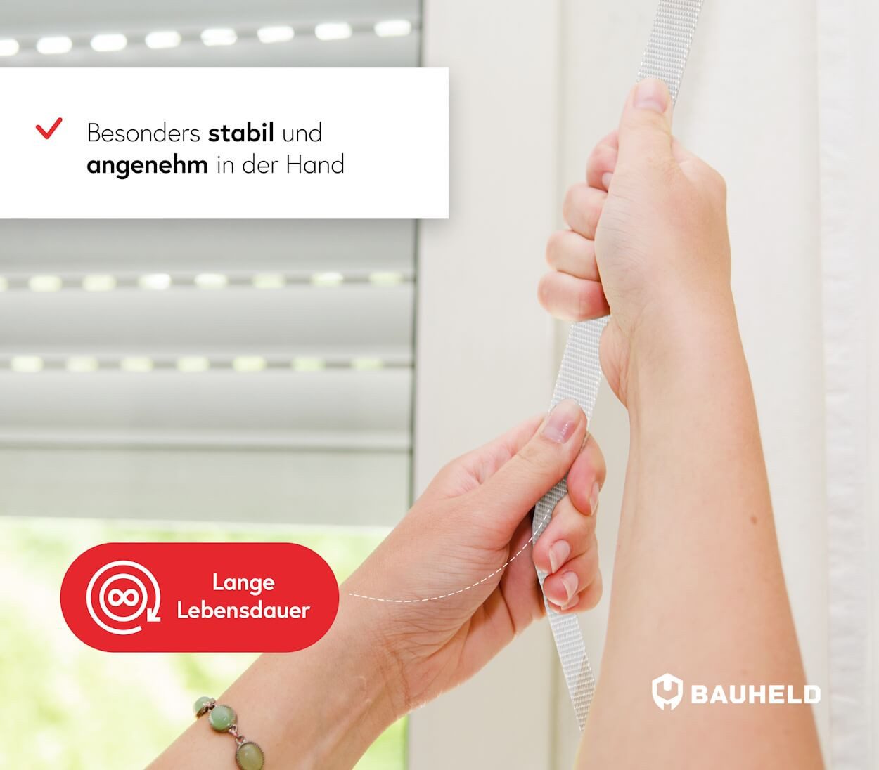 BAUHELD Rollladengurt 6m (14mm 20mm 23mm, [Made in Germany] Rolladengurt an Fenster & Türen geeignet), Gurtband für Rolladen Gurtwickler, Abdeckplatte, Abdeckung