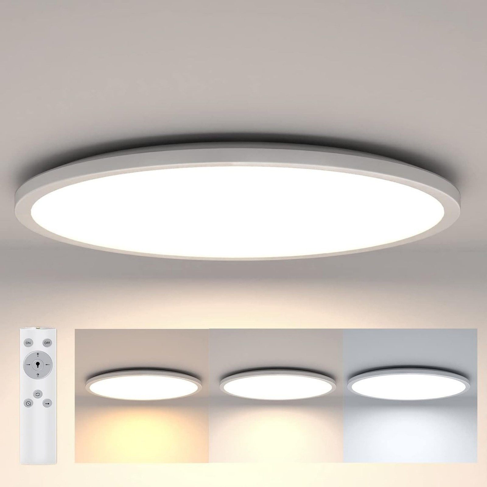 Tukrool Deckenleuchte Deckenlampe Ø42cm,Ultra-dünne LED Deckenleuchte, günstig online kaufen