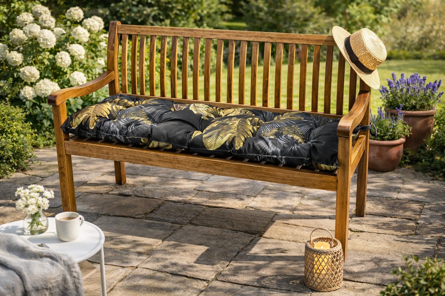 TexDeko Bankauflage TexDeko Garden - Gartenbank-Auflage, wasserabweisend, gesteppt, (1 St), UV-Beständig, Breite: 40 & 50cm