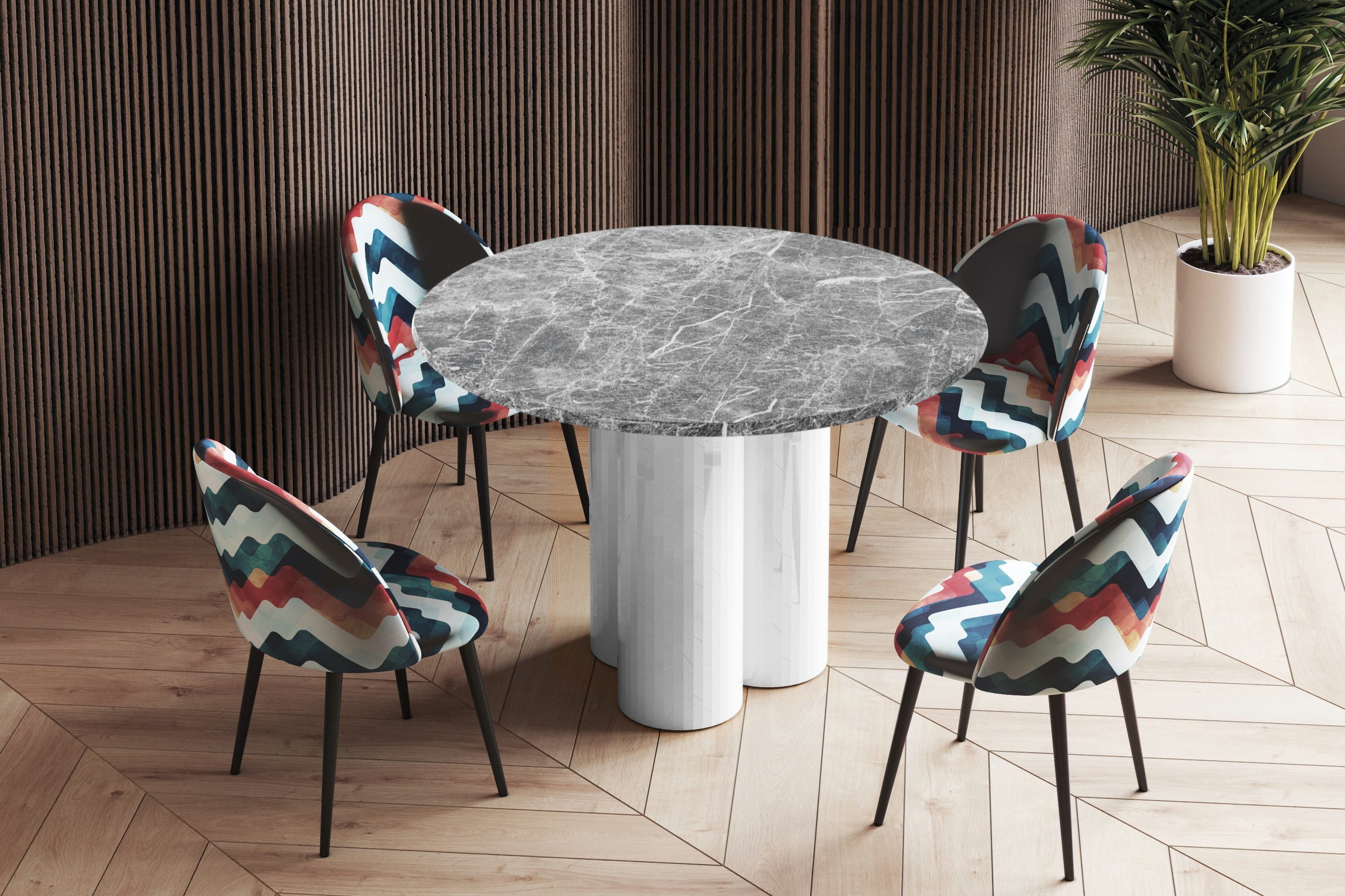 designimpex Esstisch Design Esstisch Tisch HRE-111 rund Hochglanz Esszimmer 100 x 75 cm