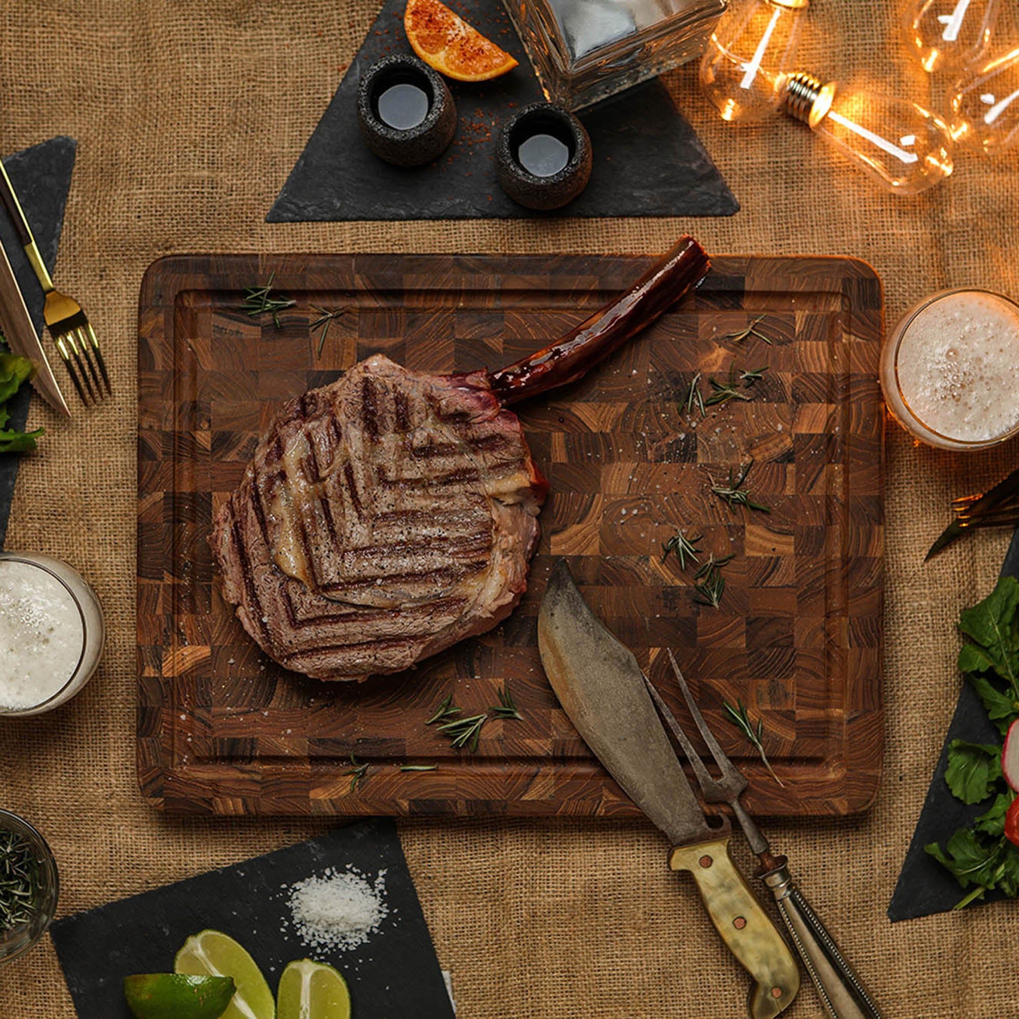 Teakhaus Schneidebrett BUTCHER BLOCK, braun
