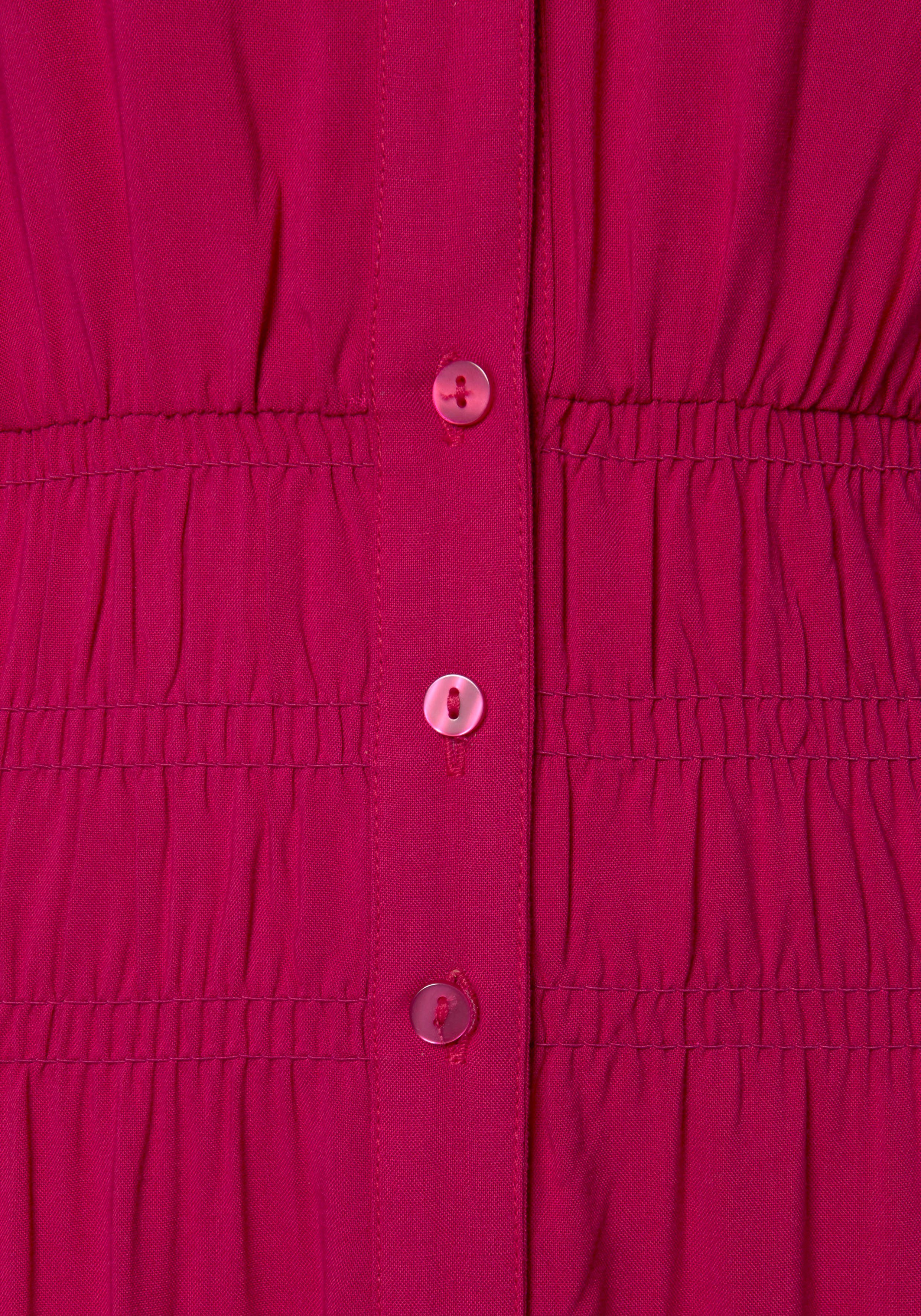 Buffalo Sommerkleid pink mit Smokeinsätzen