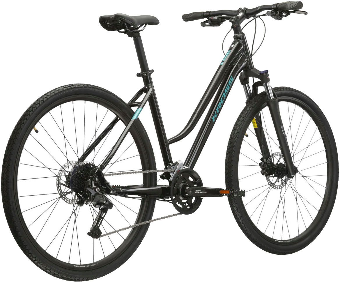 Kross Crossrad Crossrad Evado 5.0 schwarz 18 Gänge, 18 Gang Shimano CUES U3020 Schaltwerk, Kettenschaltung