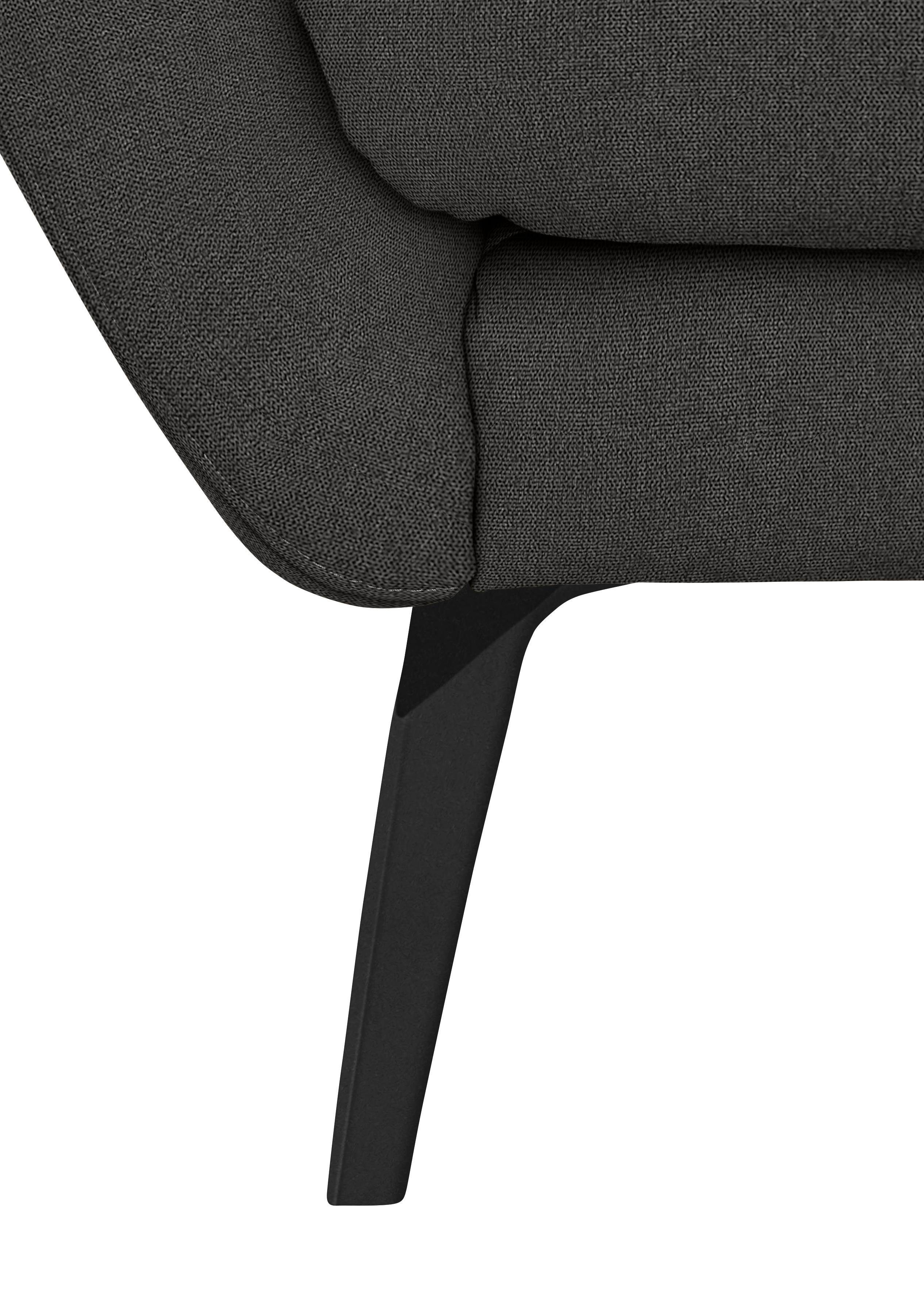W.SCHILLIG Big-Sofa softy, Heftung pulverbeschichtet Sitz, im Füße mit dekorativer schwarz
