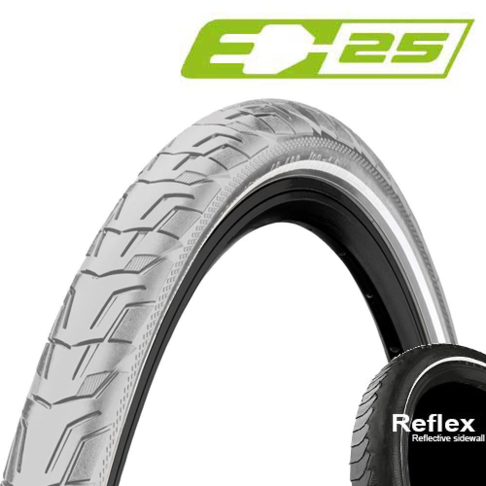 CONTINENTAL Fahrradreifen Continental Reifen Ride City 28x1.45" 37-622 grau Reflex E-25 Draht