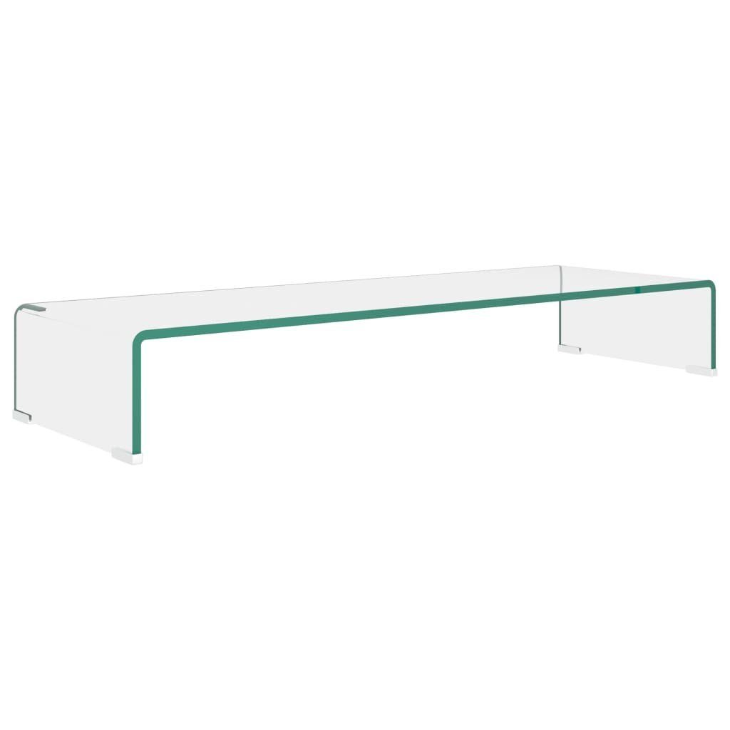 furnicato TV-Aufsatz TV-Tisch/Bildschirmerhöhung Glas Transparent 90x30x13 günstig online kaufen