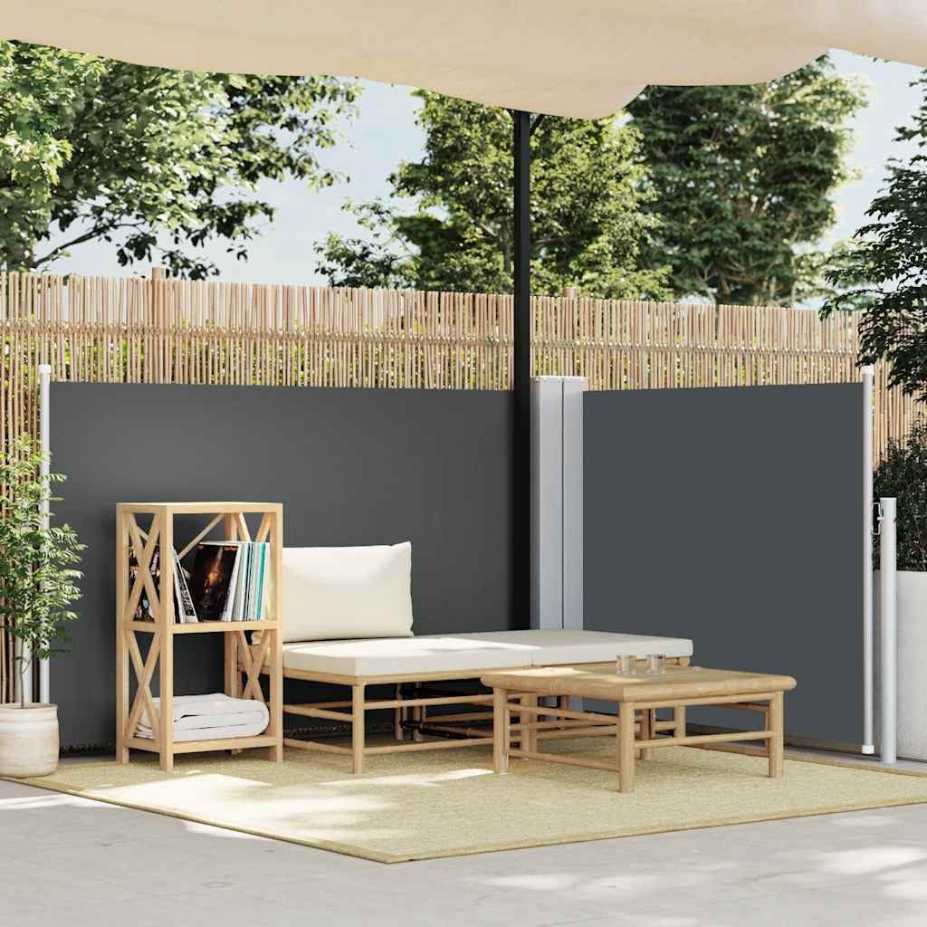 vidaXL Seitenmarkise Ausziehbare Seitenmarkise Anthrazit 120 x 1000 cm (1-St)