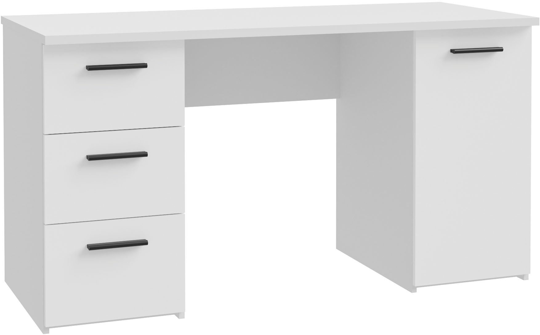FORTE Schreibtisch Neuss, mit 3 Schubladen & 1 Tür, funktional, Breite 138 cm
