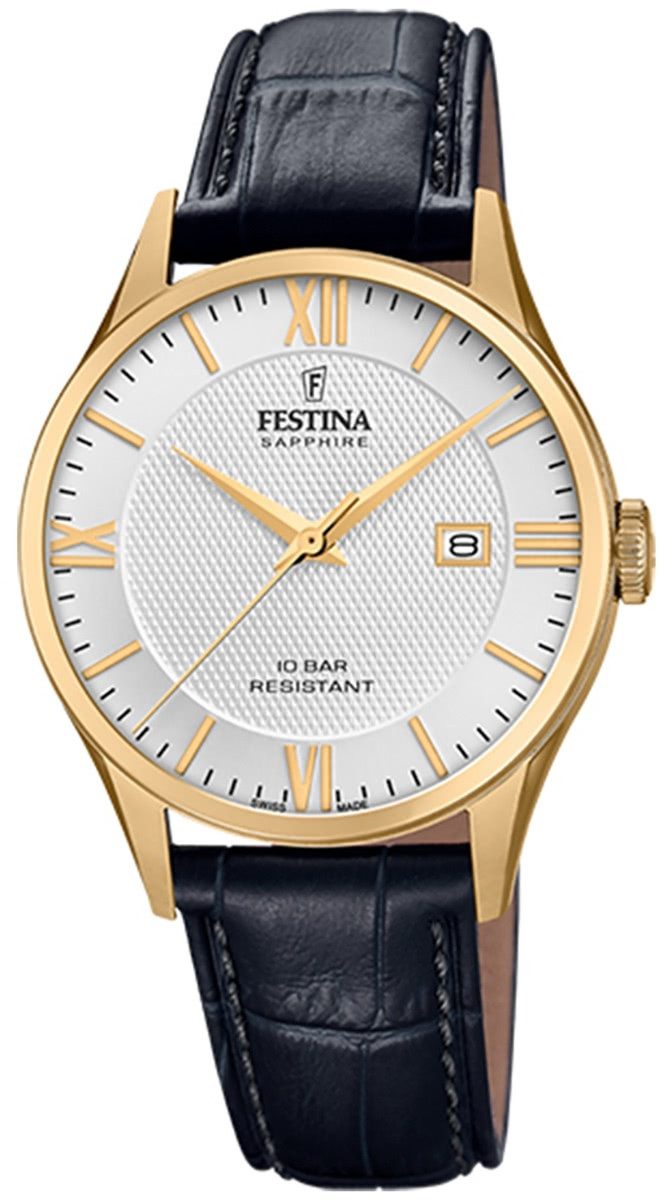 Quarzuhr Festina Herren Uhr F20010/2 Leder