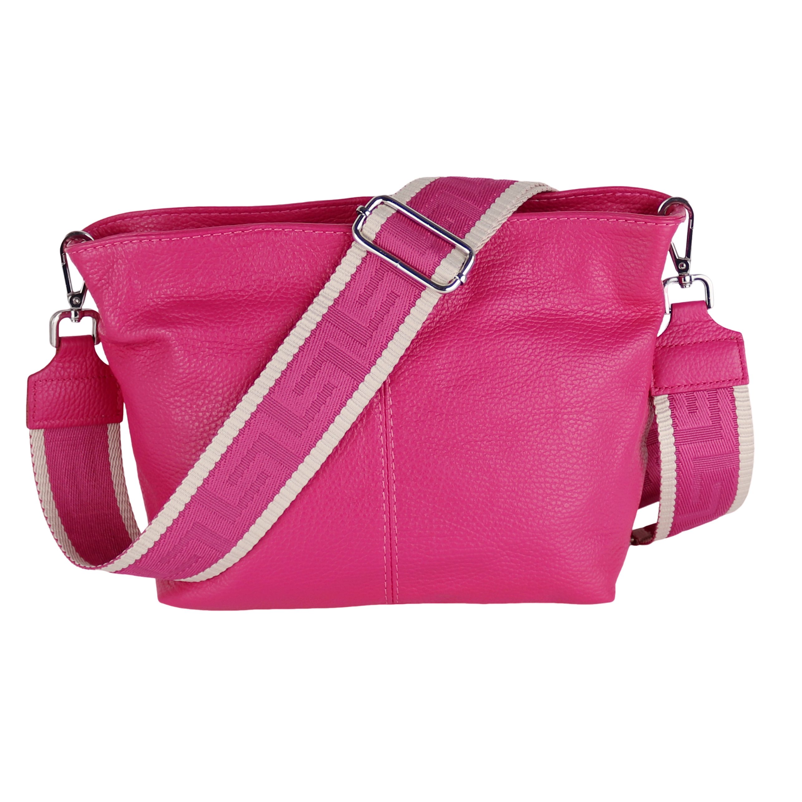 MIRROSI Umhängetasche Damen Crossbody Bag, Echtleder Made In Italy (Schultertasche für jeden Anlass (1 Tasche & 2 Gurte), BOHO Style), 30x20x13cm, gemusterten& verstellbaren Schulterriemen