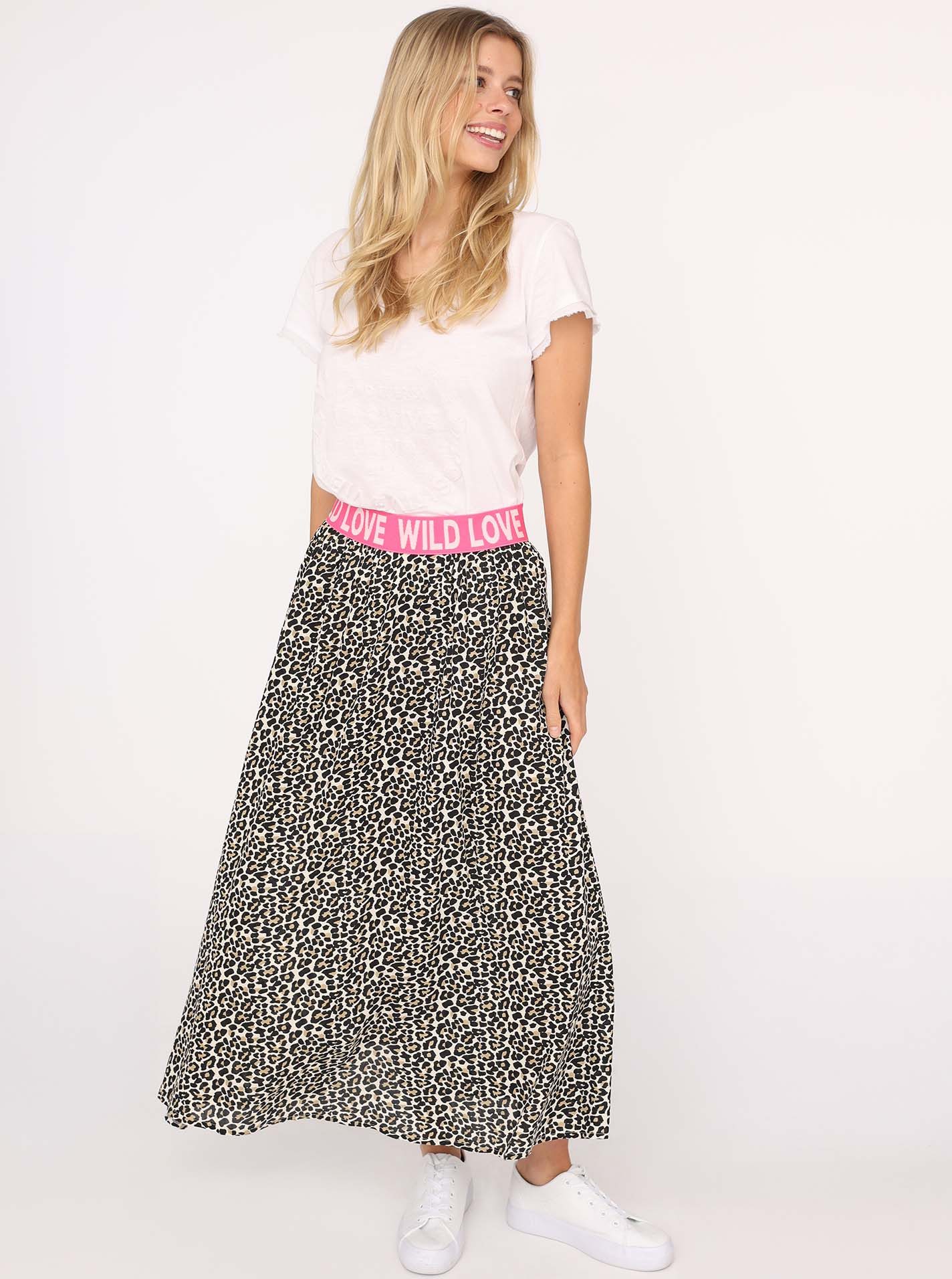 Zwillingsherz Maxirock "Wild Love Leo" Animal Muster, Gummizug, Viskose, kn günstig online kaufen