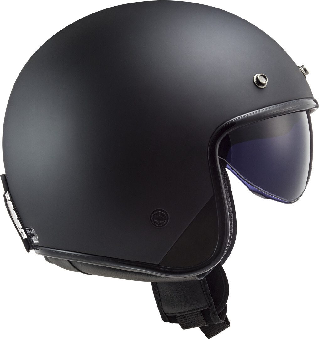 LS2 Motorradhelm OF601 Bob II Solid Jethelm, integriertes Sonnenvisier