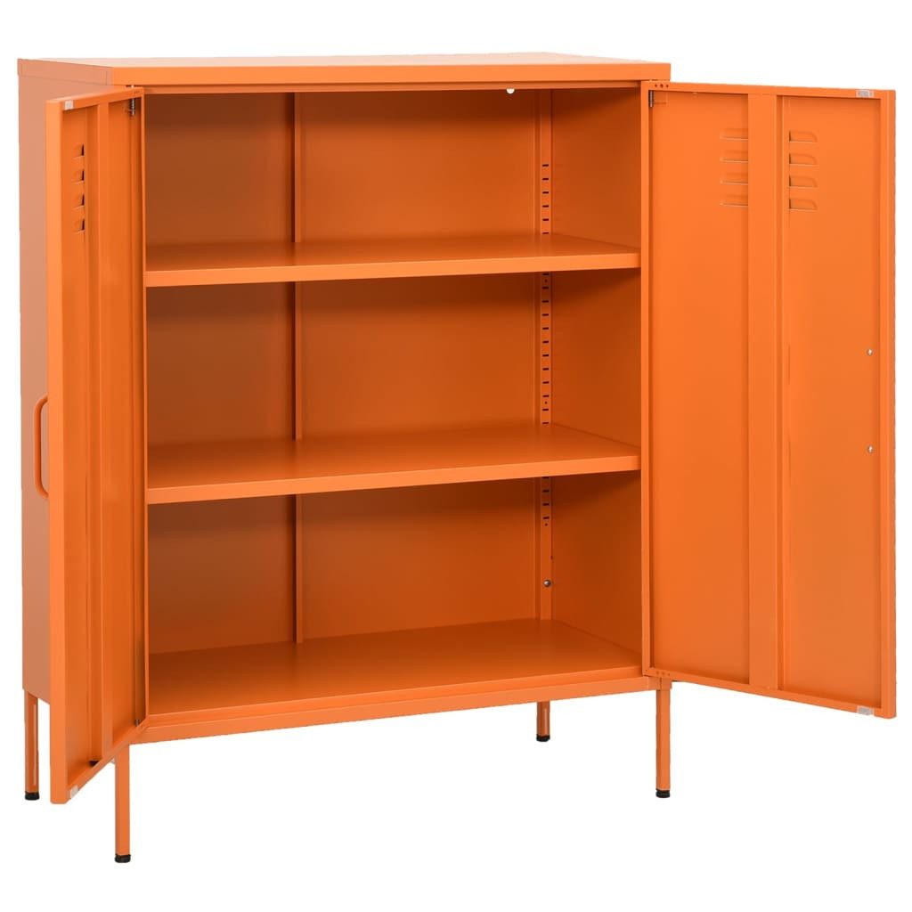 furnicato Sideboard Lagerschrank Orange 80x35x101,5 cm Stahl (1 St)