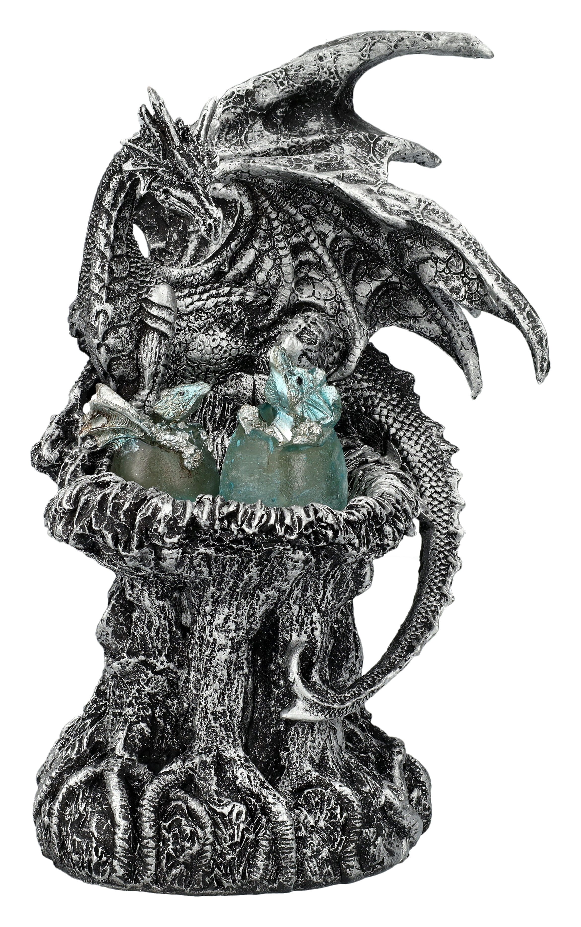 Figuren Shop GmbH Fantasy-Figur Drachen Figur – Silberner Wächter der Brut günstig online kaufen