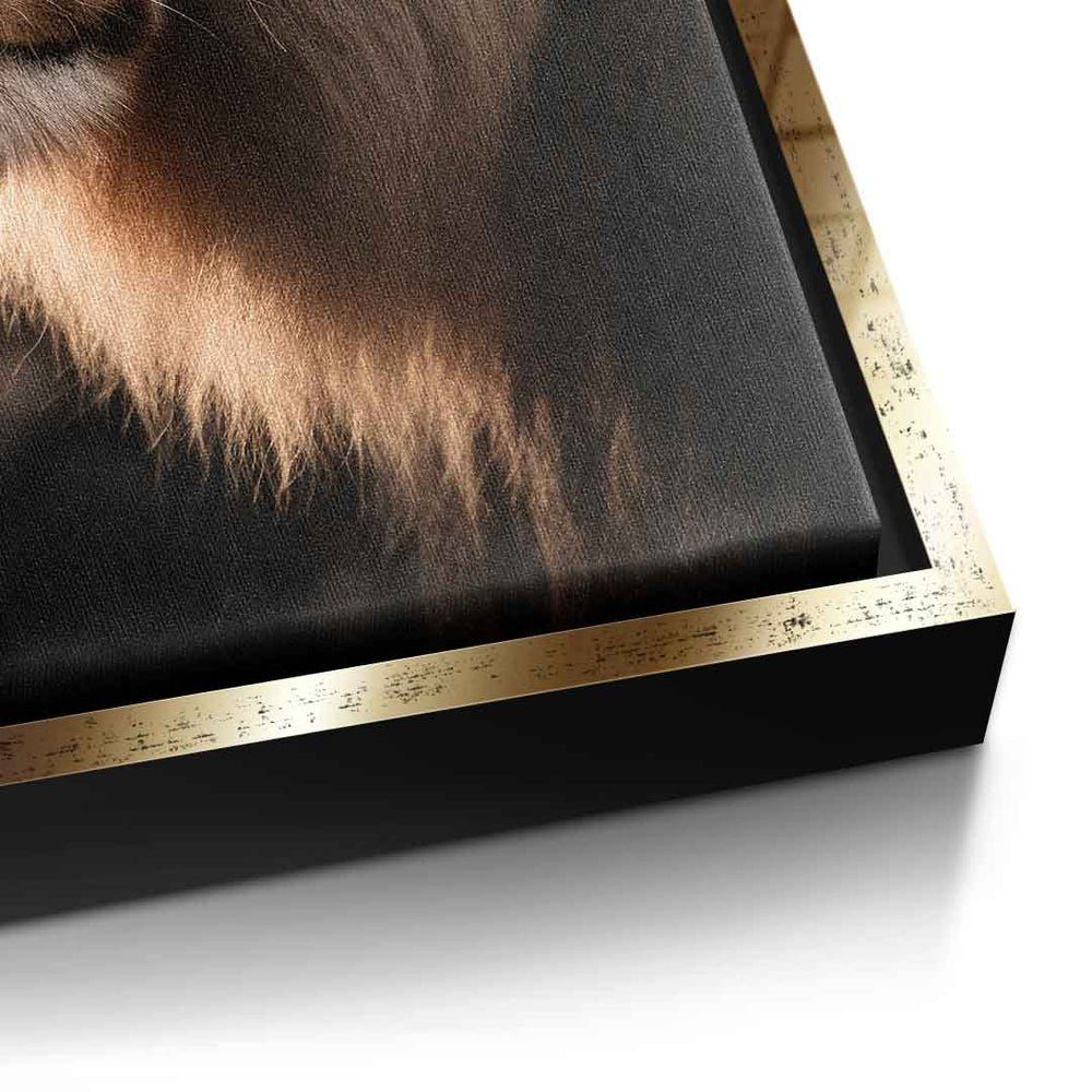 DOTCOMCANVAS® Gold Leinwandbild | Rahmen goldener