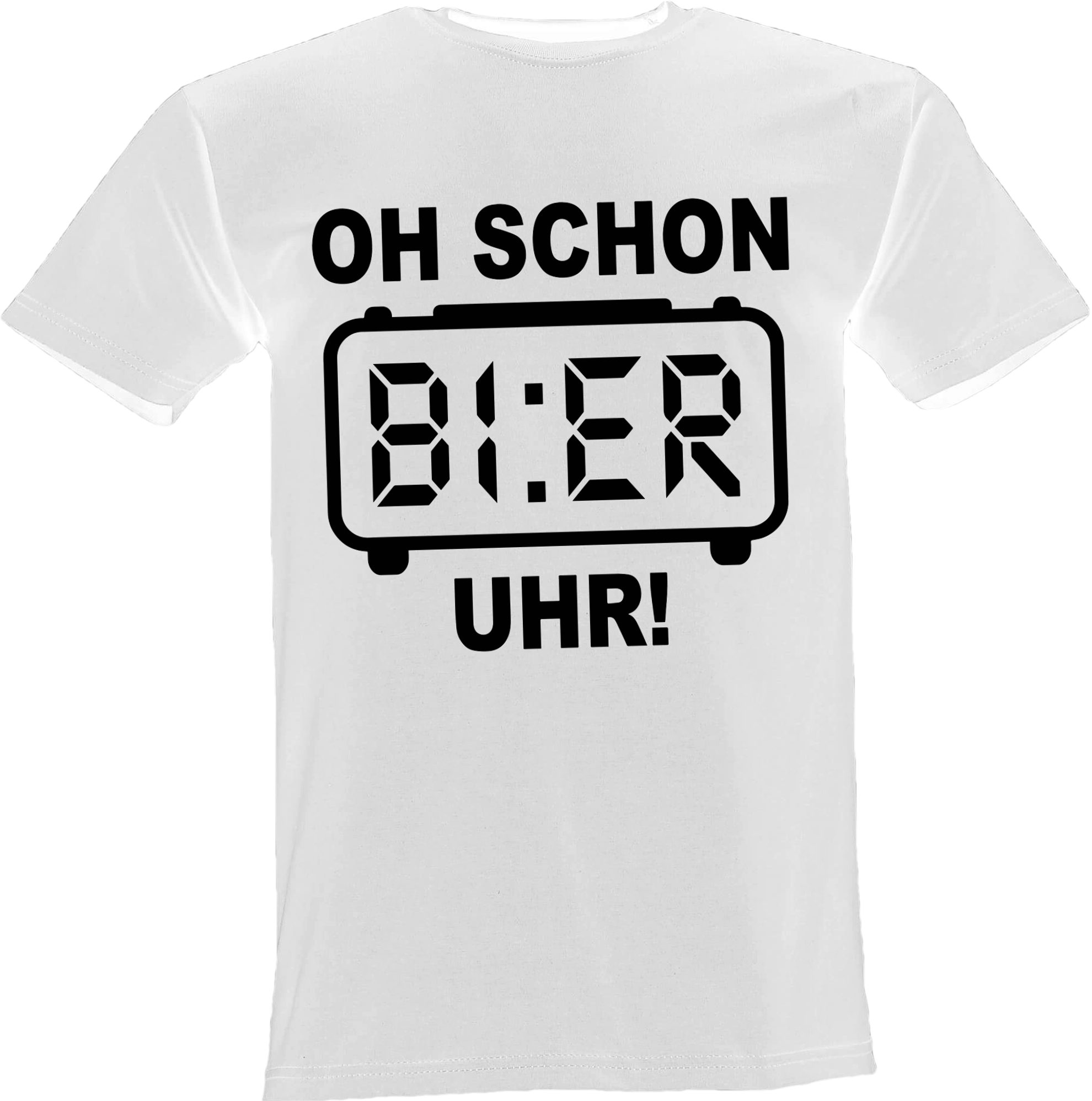Lustige & Witzige T-Shirts T-Shirt T-Shirt Oh schon Bier Uhr Fun-Shirt Logo  3, Logo, Aufdruck, T-Shirt, Fun Shirt