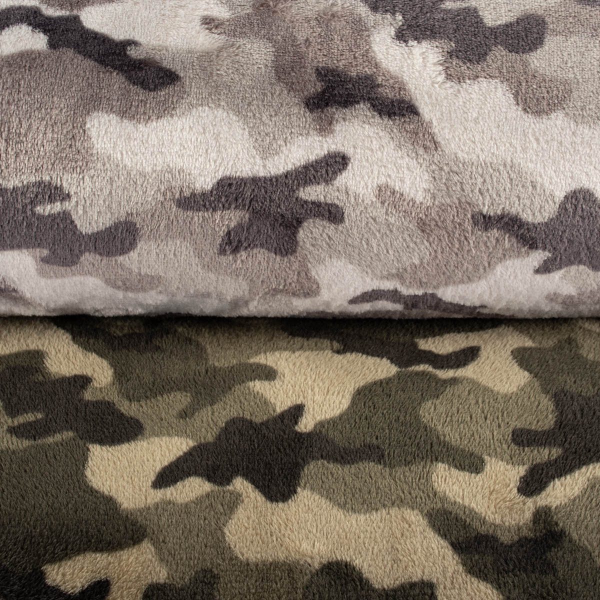 SCHÖNER LEBEN. Stoff Wellness Fleece Camouflage Tarnmuster grau schwarz 1,45m Breite
