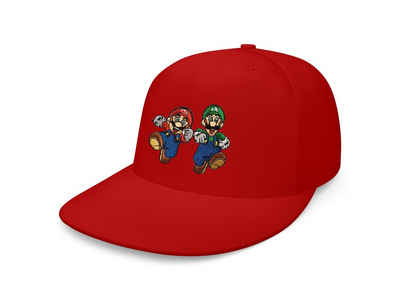 Blondie & Brownie Snapback Cap Unisex Erwachsene Mario und Luigi Stick Patch Super Retro Konsole One Size