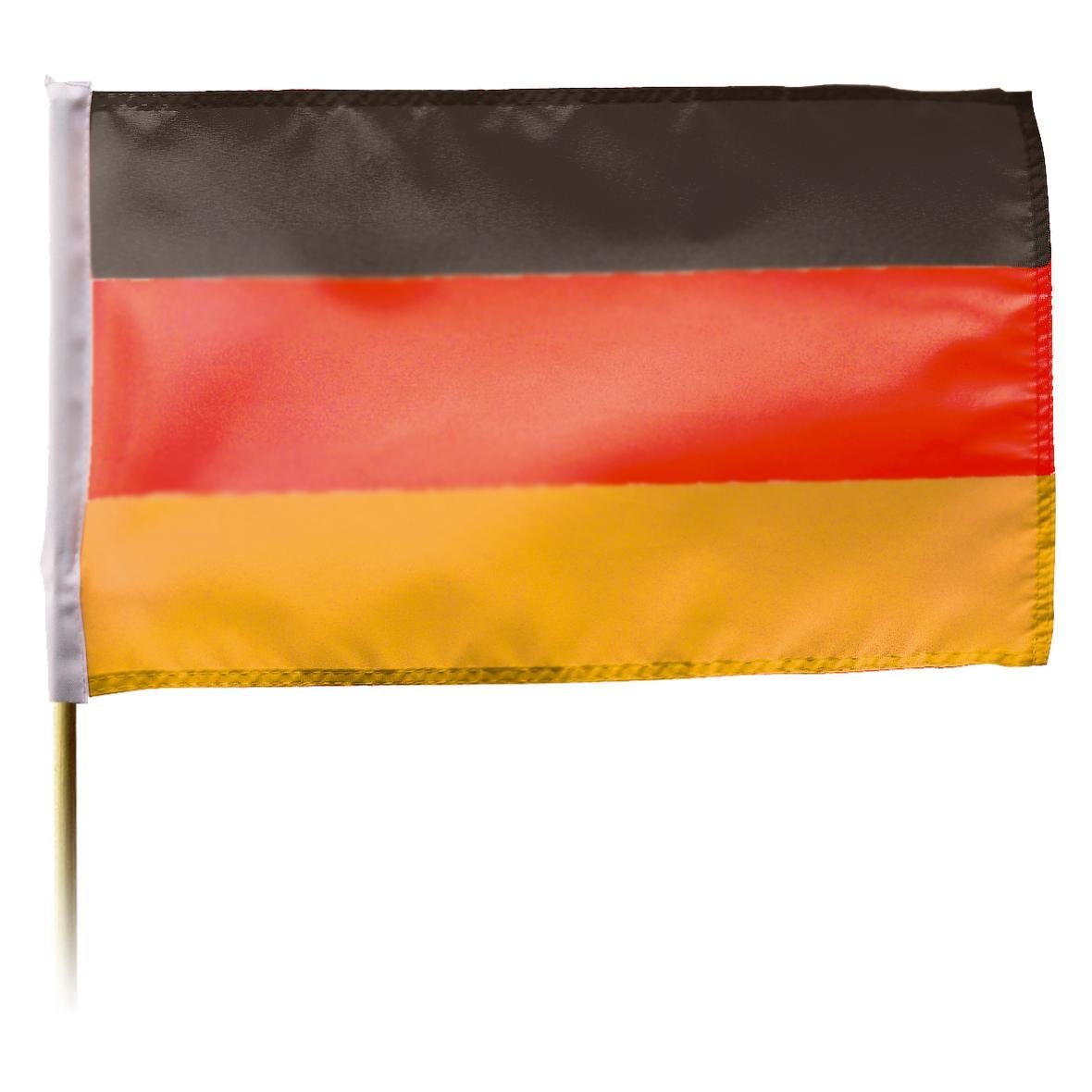 elasto Flagge Deutschland Fahne mit Holzstab, Fußball EM 2024 Fanartikel