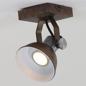 Steinhauer LIGHTING LED Deckenspot, Leuchtmittel inklusive, Warmweiß, Wandleuchte Spotstrahler Spotlampe LED rost Metall Strahler beweglich