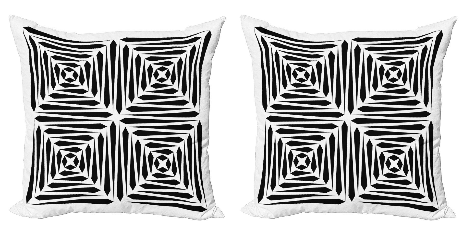 Kissenbezüge Modern Accent Doppelseitiger Digitaldruck, Abakuhaus (2 Stück), Abstrakt Monochromatische Stripes Kunst