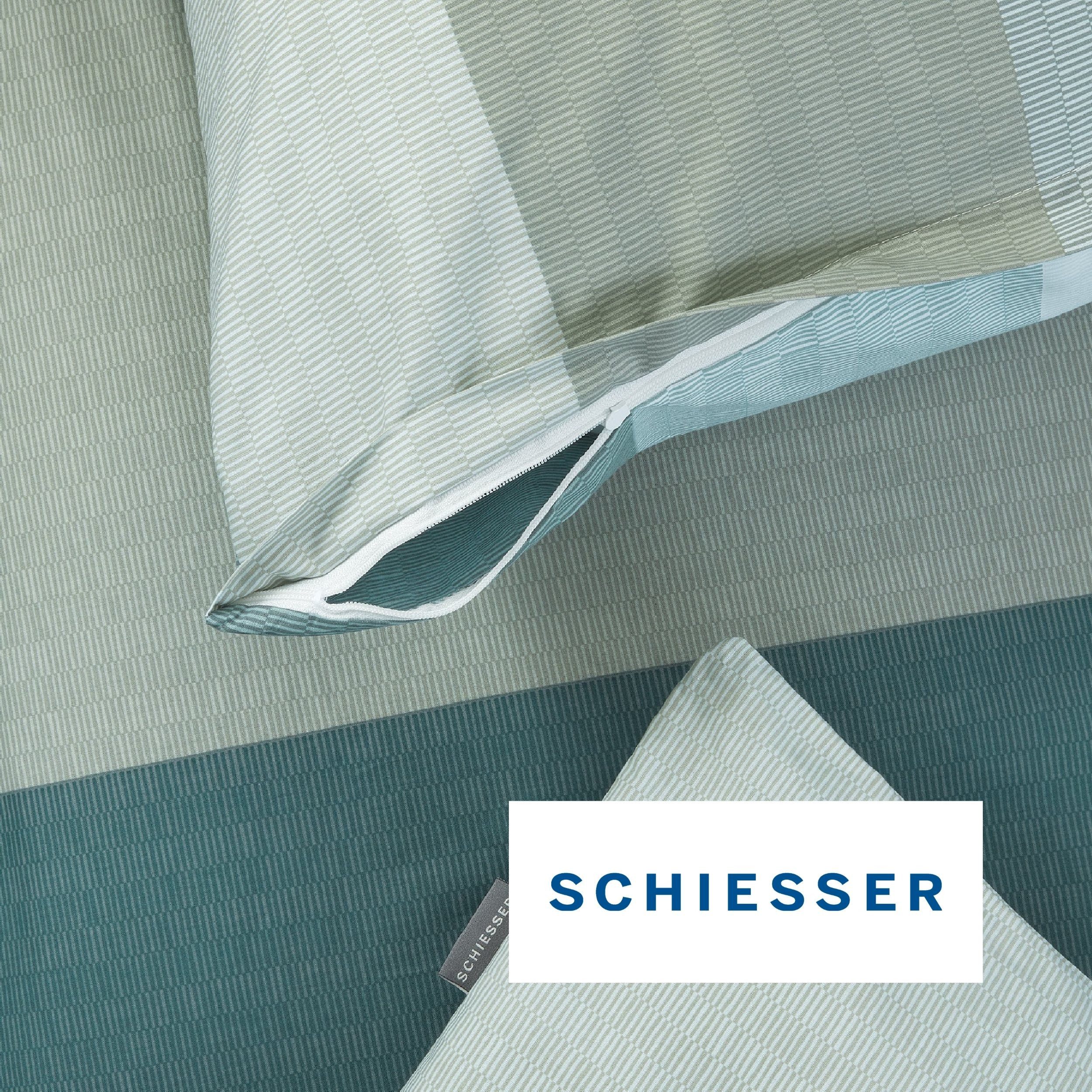 Schiesser Bettwäsche Endy Stripes aus weicher Baumwolle mit großen und kleinen Streifen, Renforcé, 2 teilig, OEKO-TEX® MADE IN GREEN – Bild 4 von 5
