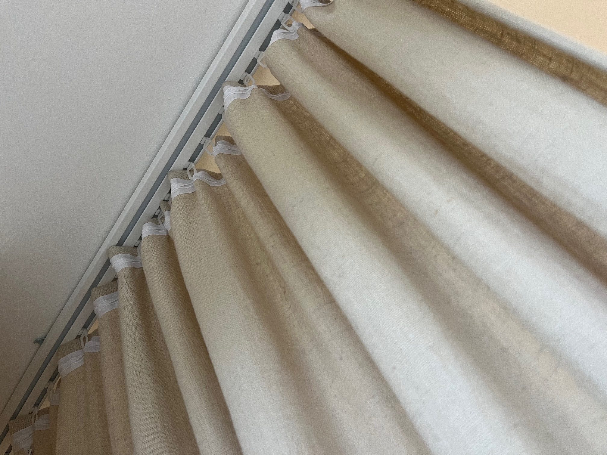 novumfix Vorhang Leinengardine beige 100% Naturfaser günstig online kaufen