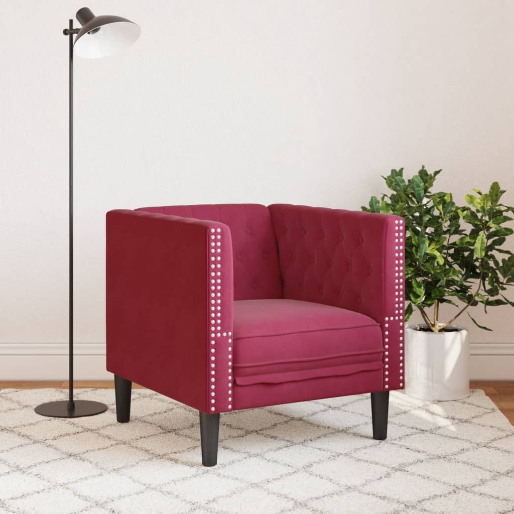 vidaXL Sofa Chesterfield-Sessel Weinrot Samt günstig online kaufen