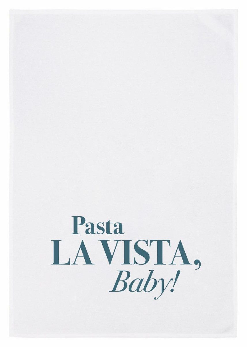 17;30 Hamburg Geschirrtuch mit Spruch "Pasta la vista baby"