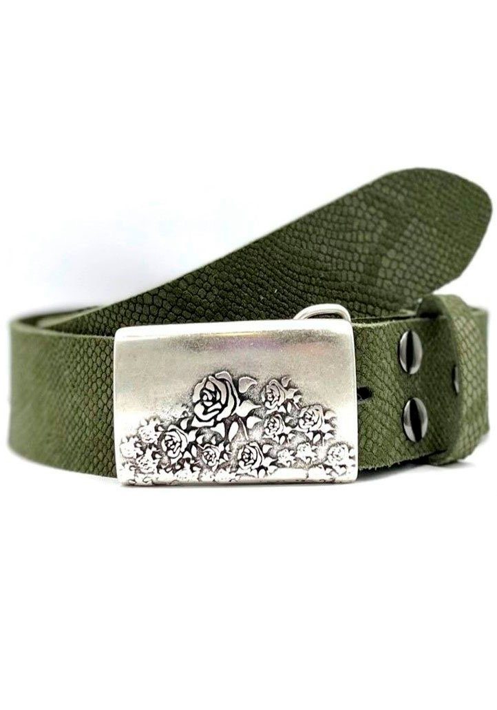 Rettungsring Gürtel Koppelgürtel Vollrindleder, Vintage-Style, Reptilienprä günstig online kaufen