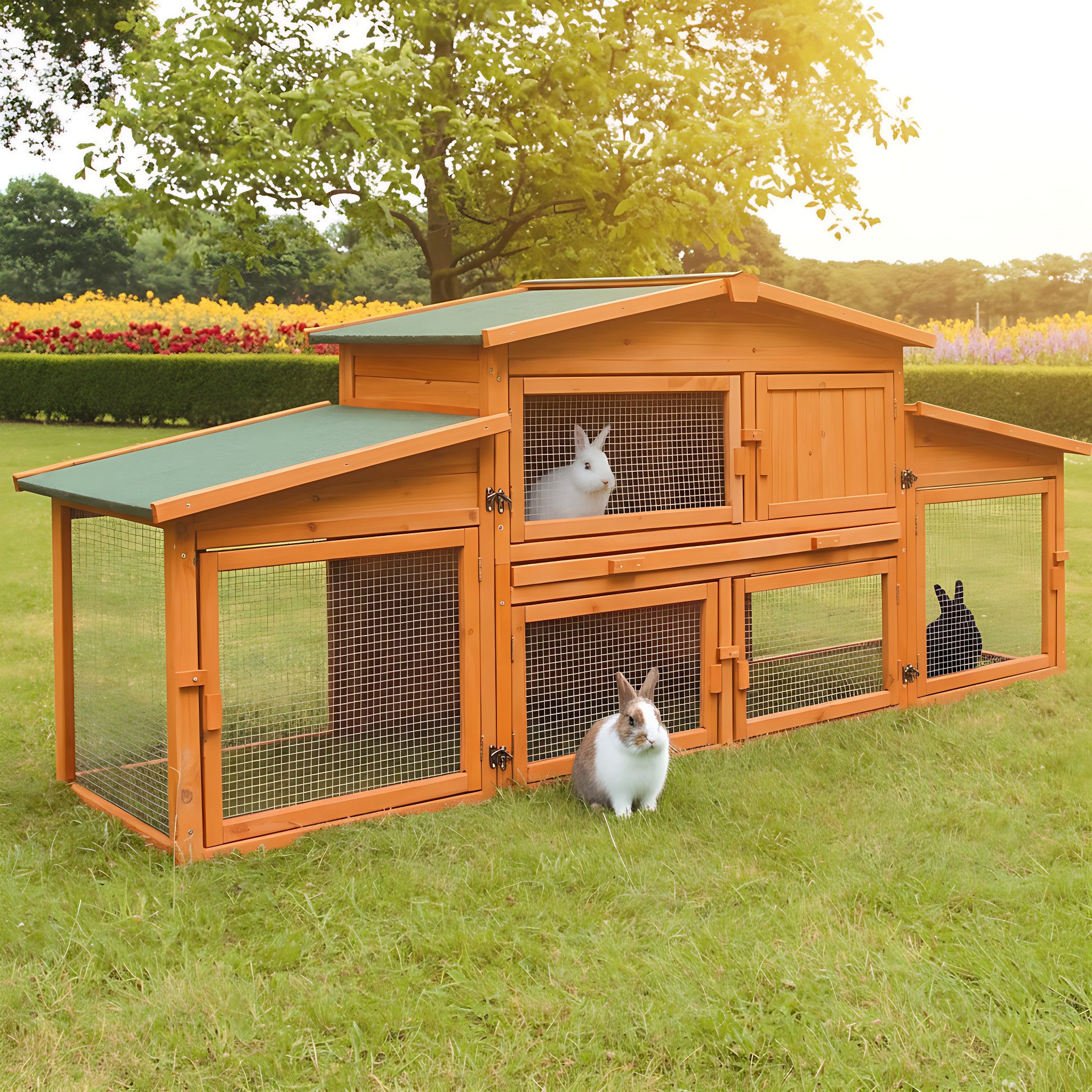 Zooprinz Kleintierstall König XXL mit Doppelauslauf 228x90x62 cm (BxHxT), K günstig online kaufen