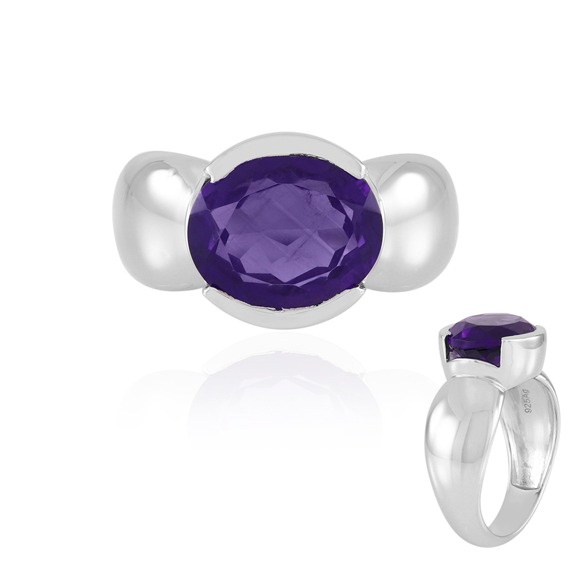Cavill Solitärring Ring aus sterlingsilber mit Amethyst aus Sambia (1-tlg)