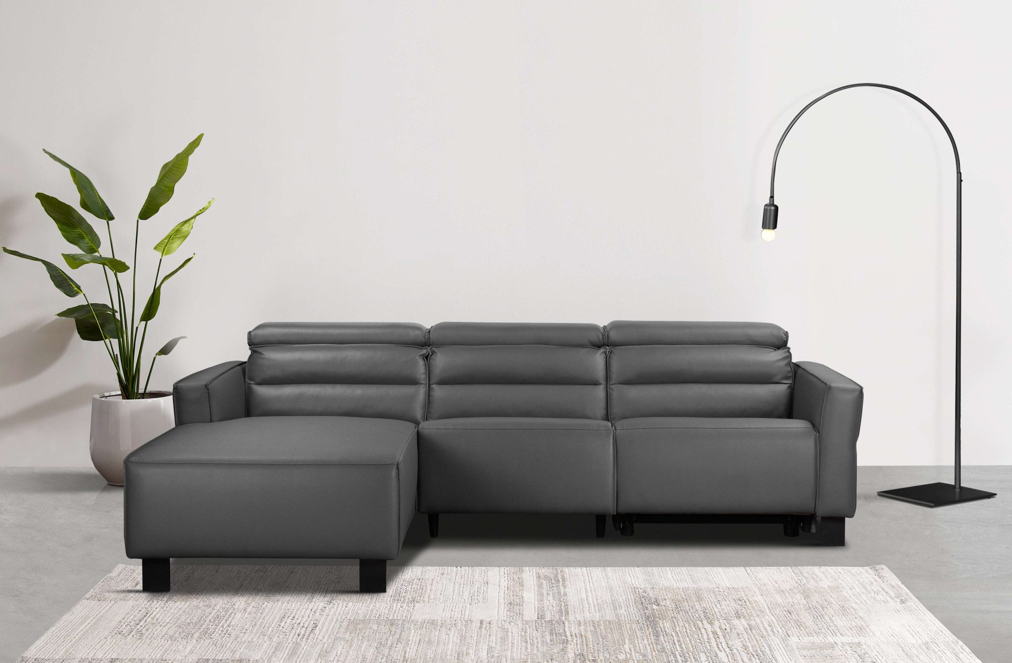 Home affaire Ecksofa Carpari, L-Form, 263 cm, manuelle o. elektrische Relaxfunktion, USB A/C und Kopfteilverstellung