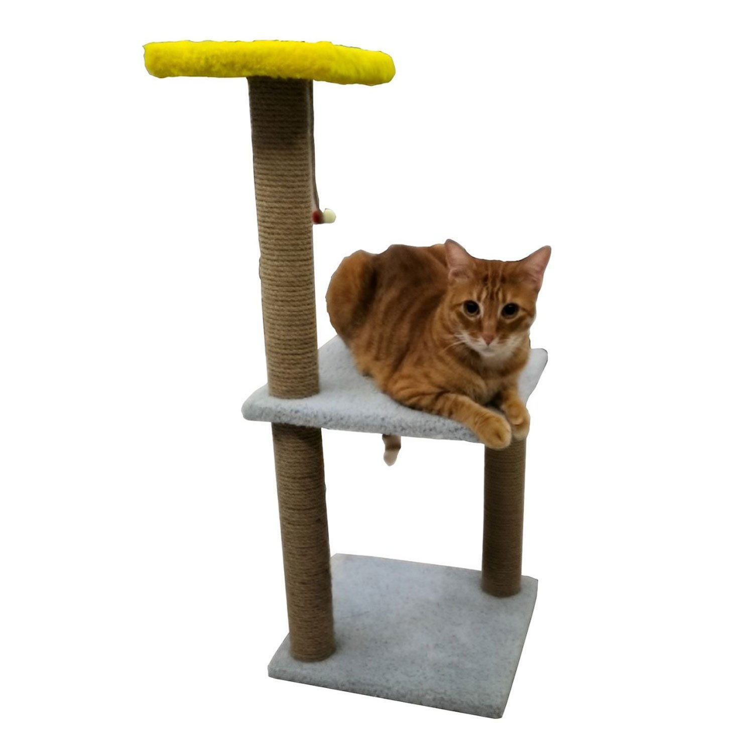 Jungengel Kratzbaum-Liegemulde XL Katzenbaum 82cm Katzenliege Katzenbett Kratzsäule Katzenkratzbaum, Größe XL, 3x Liegeflächen & 3x Kratzstangen, Robust, Einfache Montage