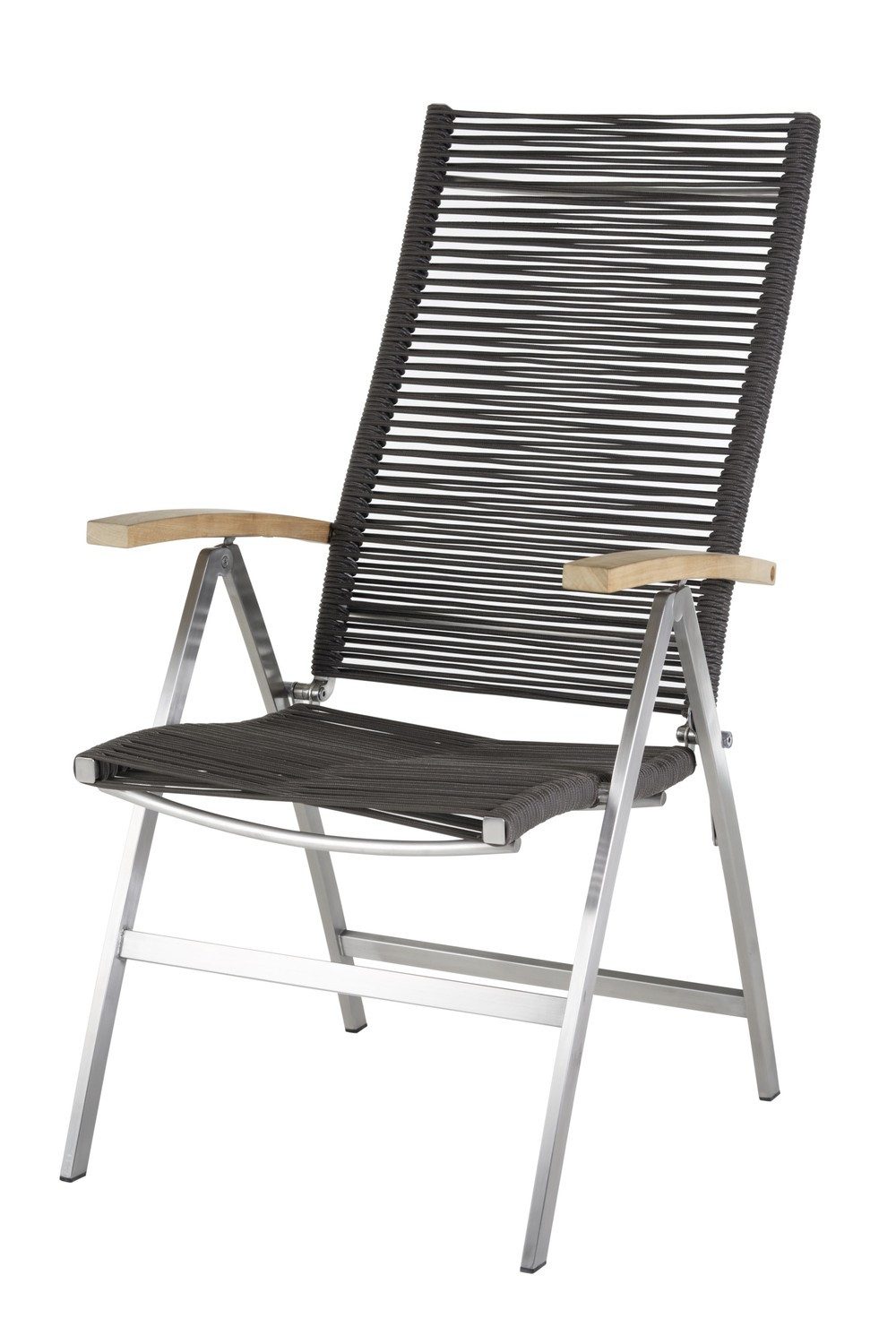 Natur24 Gartenstuhl Atlanta Stuhl 58 x 113 x 65 cm Edelstahl Braun