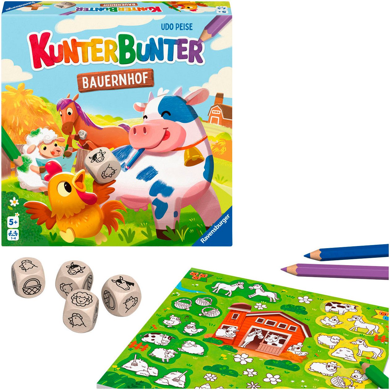 Ravensburger Spiel Kunterbunter Bauernhof, Kinderspiel, Made in Europe