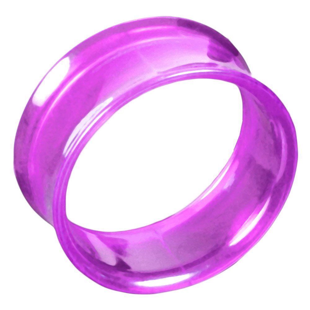 viva-adorno Plug 1 Stück Double Flared Flesh Tunnel Tube Tunnel Ohr Piercing, ohne Gewinde Kunststoff Acryl Größe 3-22mm Violett