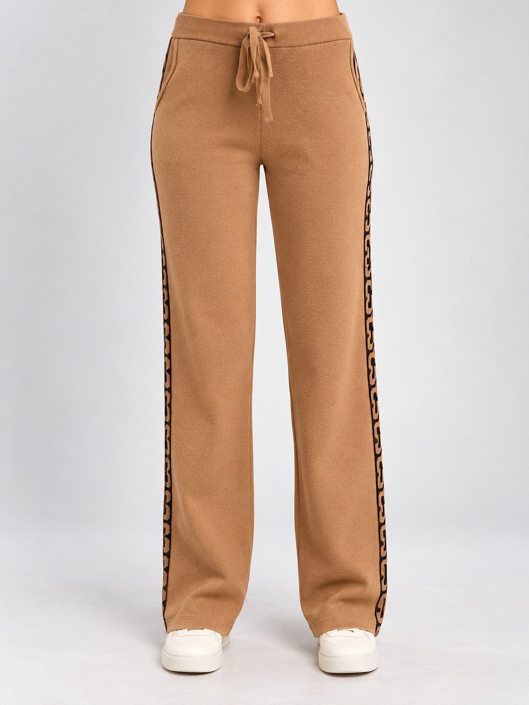 Passioni Strickhose Slim Fit Hose mit seitlichem Muster