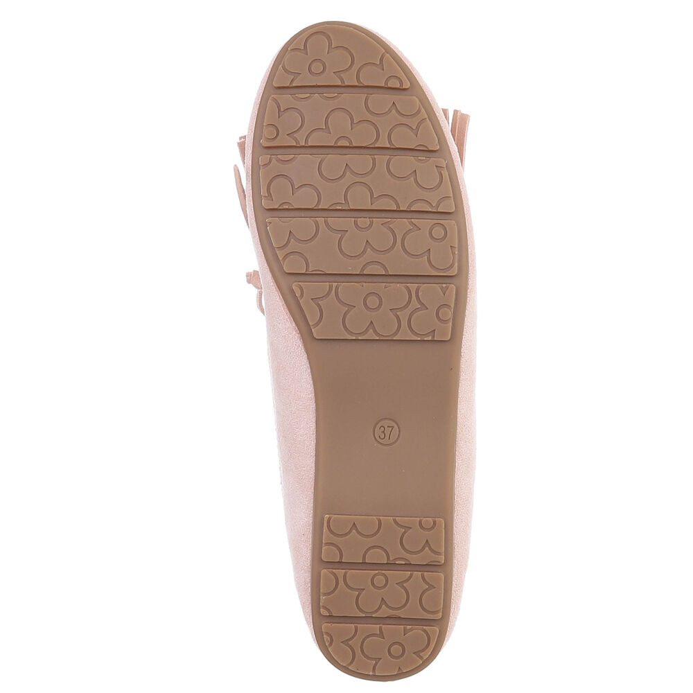 Ital-Design Eleganter Mokassin für Damen mit fransigem Design Slipper (91554655) Flach Mokassins in Camel