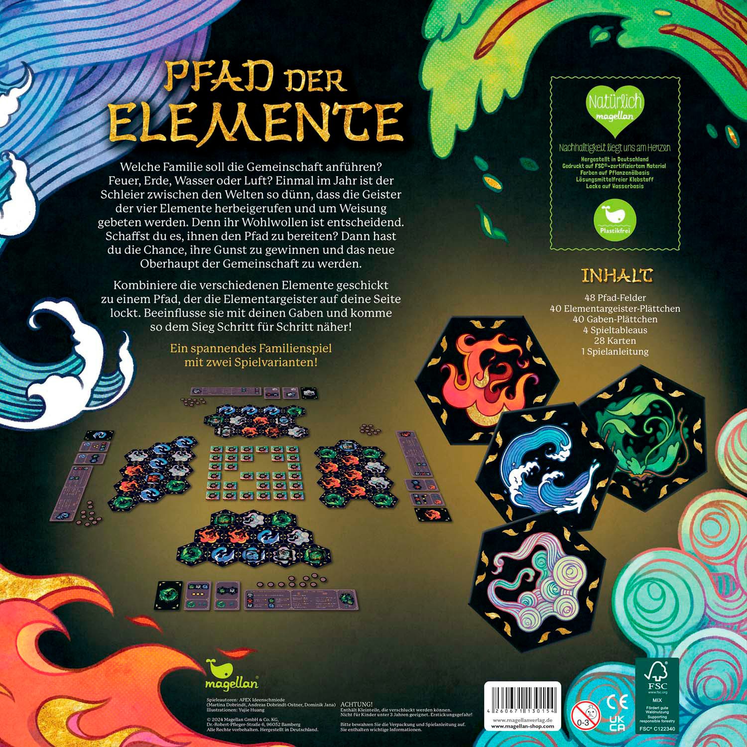 Magellan Spiel Pfad der Elemente, Brettspiel, Made in Germany