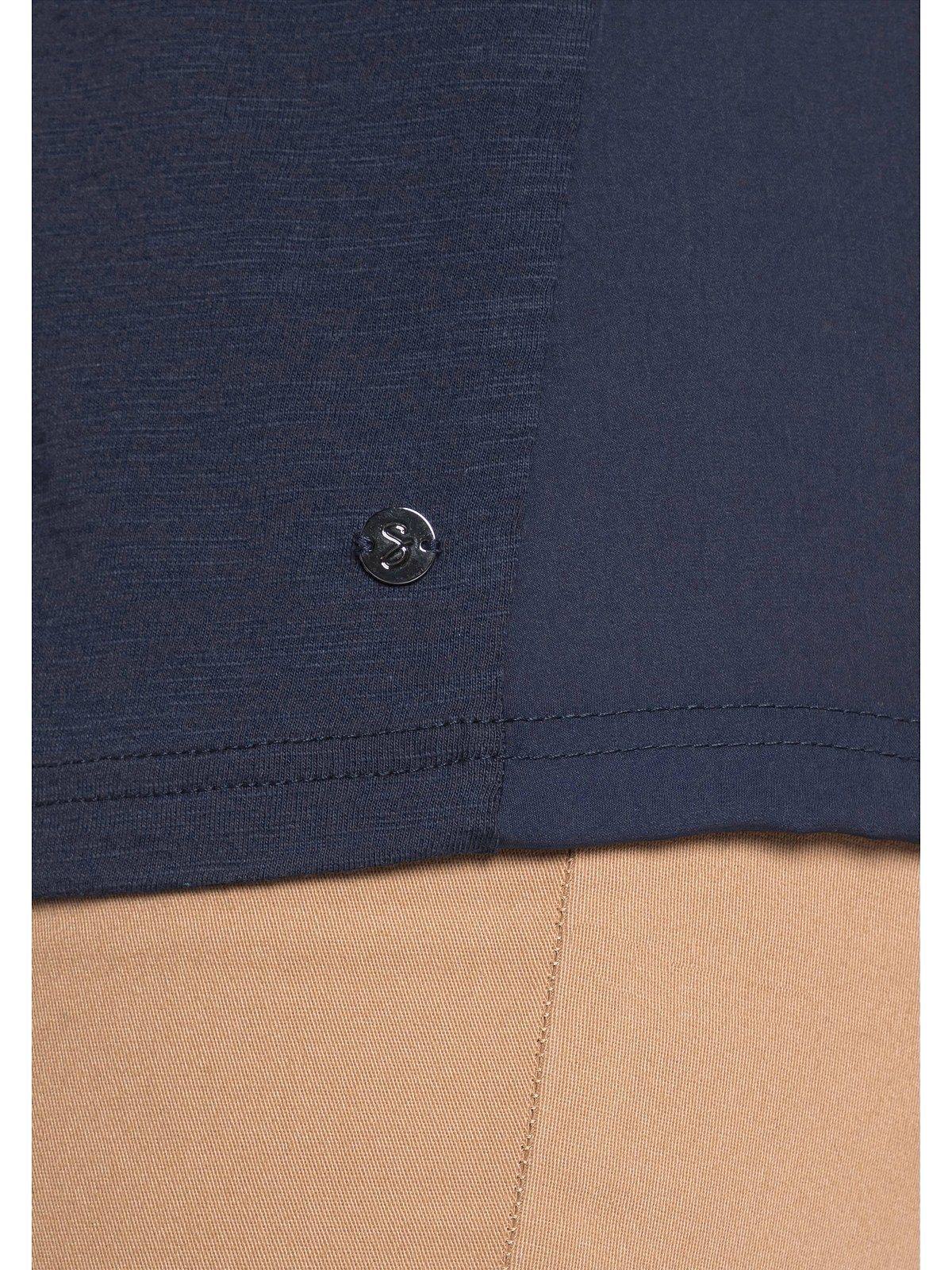 Damen Shirts Sheego 3/4-Arm-Shirt 3/4-Arm-Shirt mit Einsatz aus Blusenstoff seitlich