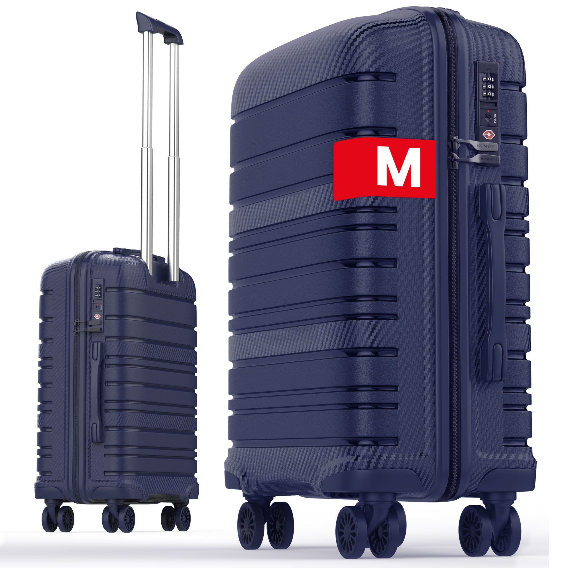 GENTOR Hartschalen-Trolley Koffer Reisekoffer Hartschalenkoffer Trolley Rollkoffer Handgepäck, 4 Rollen, PP Harteschalenkoffer & Reisekoffer