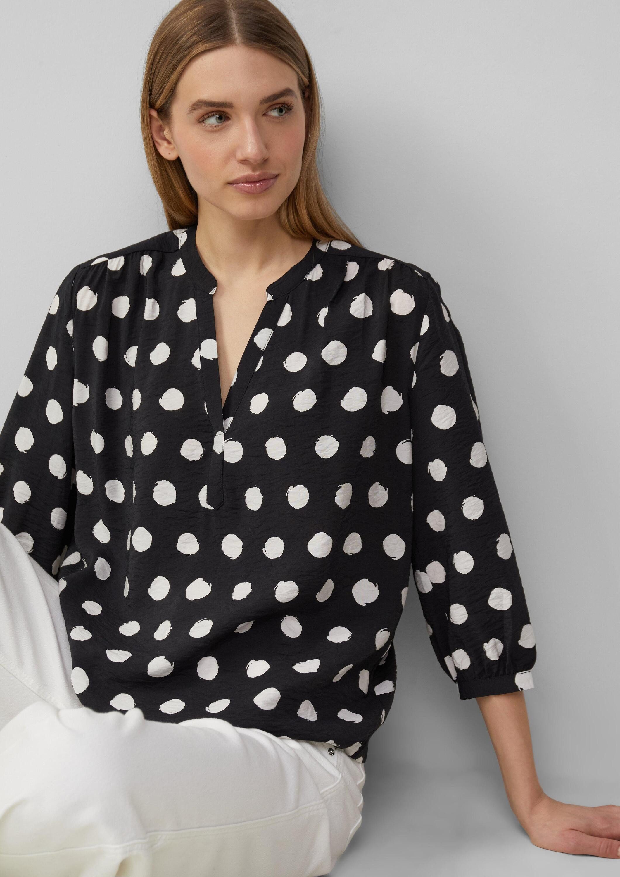 s.Oliver Kurzarmbluse Bluse Strukturierte Bluse aus Viskosemix günstig online kaufen