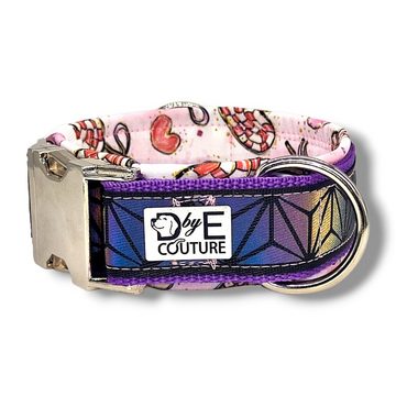 D by E Couture Hunde-Halsband "Lollipop I", reflektierend, gepolstert, verstellbar, 40mm breit, Handmade