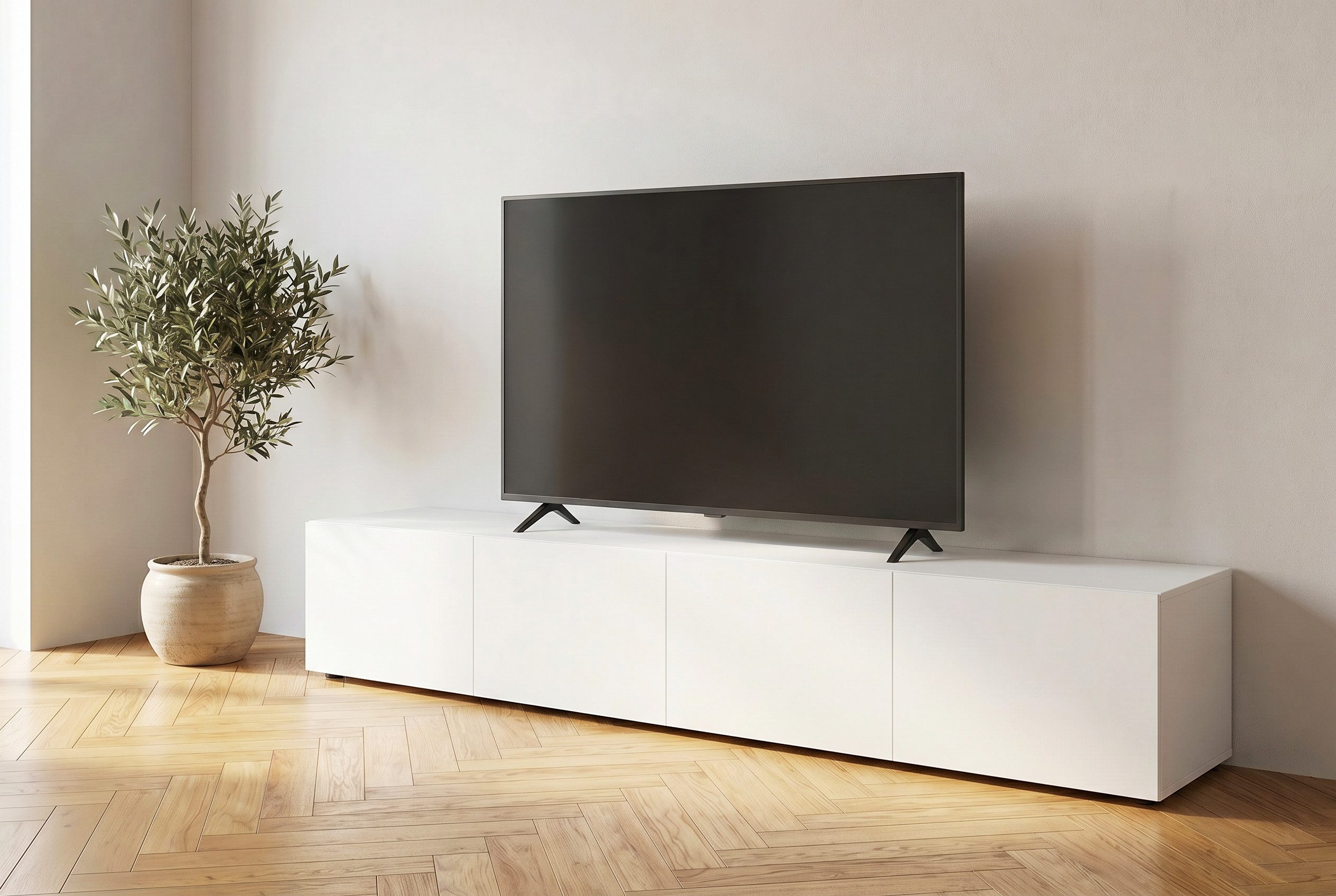 borchardt Möbel Lowboard Sophia, TV-Schrank mit 4 Türen, hängend oder stehend, Breite 200 cm, 4-türig, Modernes Design made in Germany
