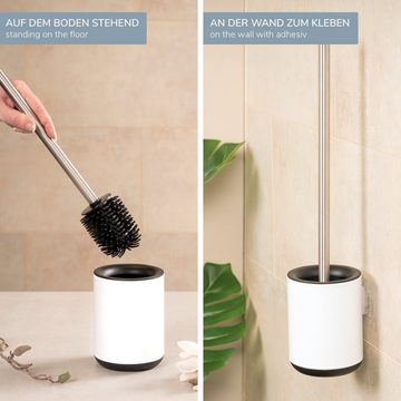 bremermann WC-Reinigungsbürste WC-Garnitur BARBENA mit flexibler TPR-Bürste, Edelstahlgriff, weiß