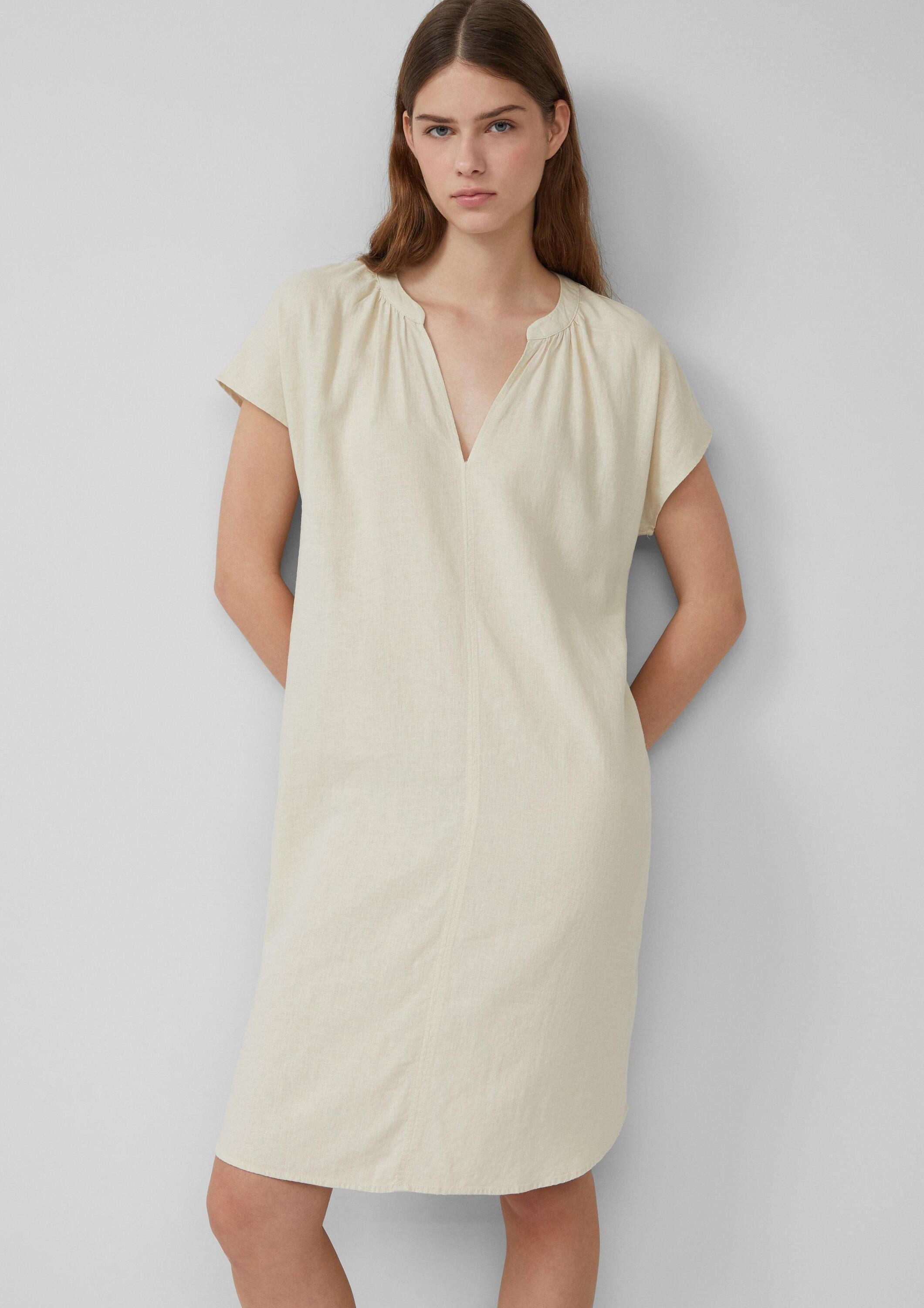 s.Oliver Midikleid Kleid Midi-Kleid aus Leinenmix mit Eingrifftaschen günstig online kaufen