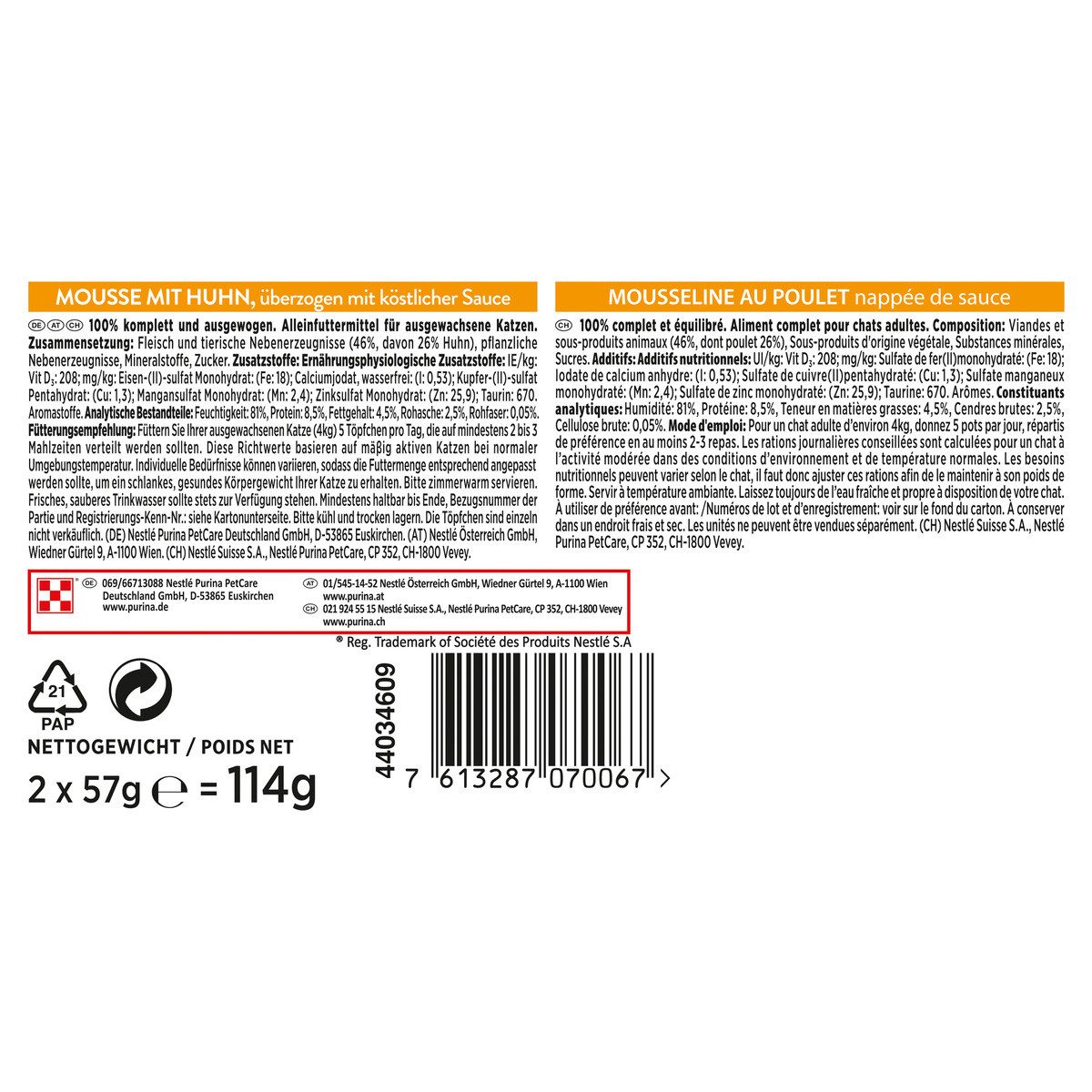 Gourmet Revelations Mousse mit Huhn 2 x 57 g, für: Katze