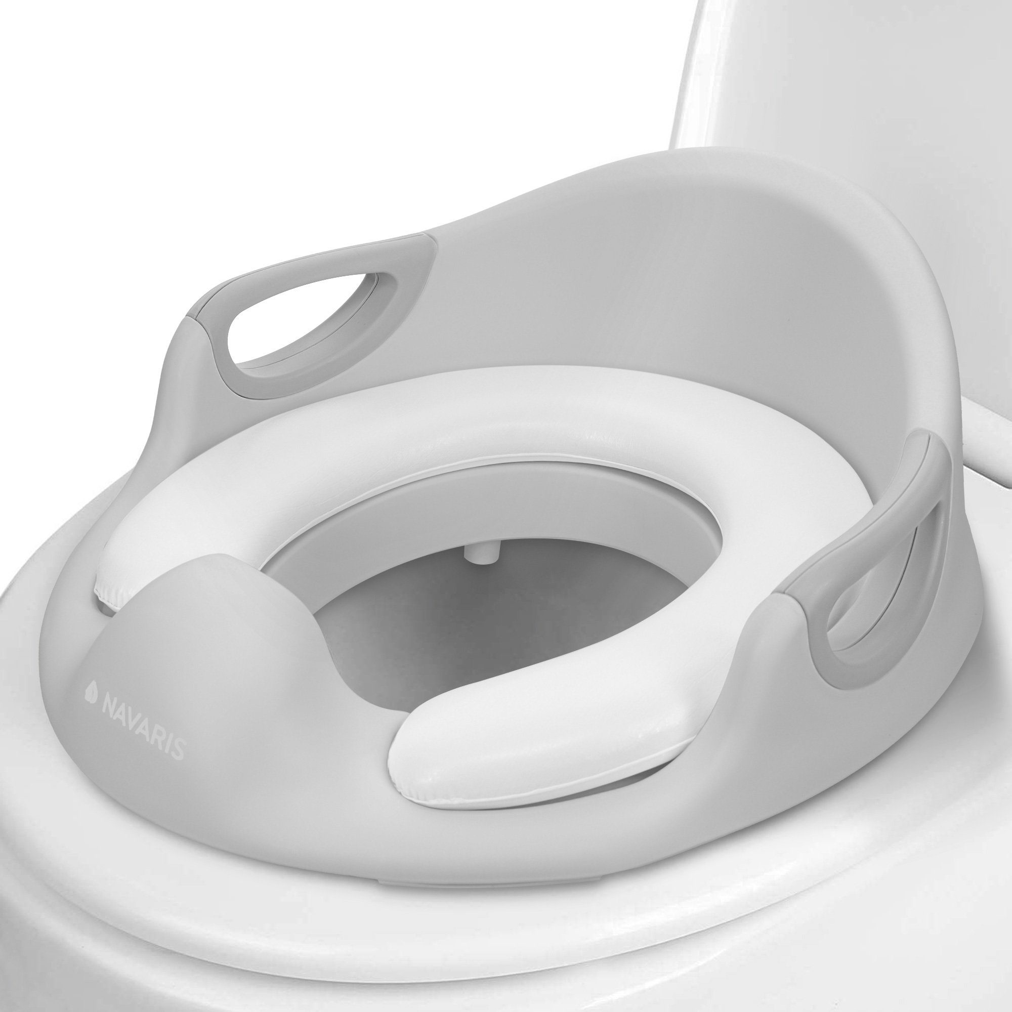 Navaris Baby-Toilettensitz Kinder Toilettensitz WC Aufsatz - 12 Monate bis 7 Jahre - Grau, 18,00 cm